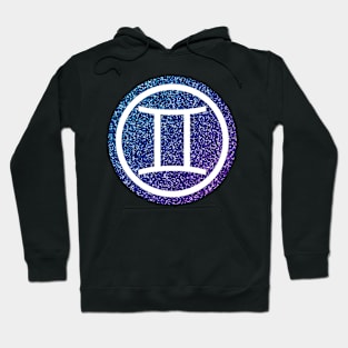 Blue Purple Glitter Zodiac - Gemini Hoodie